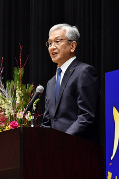 「新年の抱負を語った磯田市長」の画像