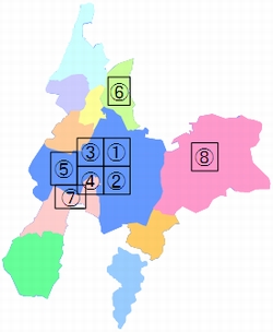 ▲騒音に係る環境基準の類型指定地域図 