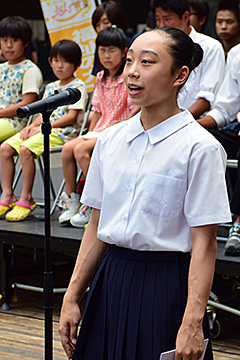 「新潟大学付属長岡中学校・山田深月さんが決意を発表」の画像